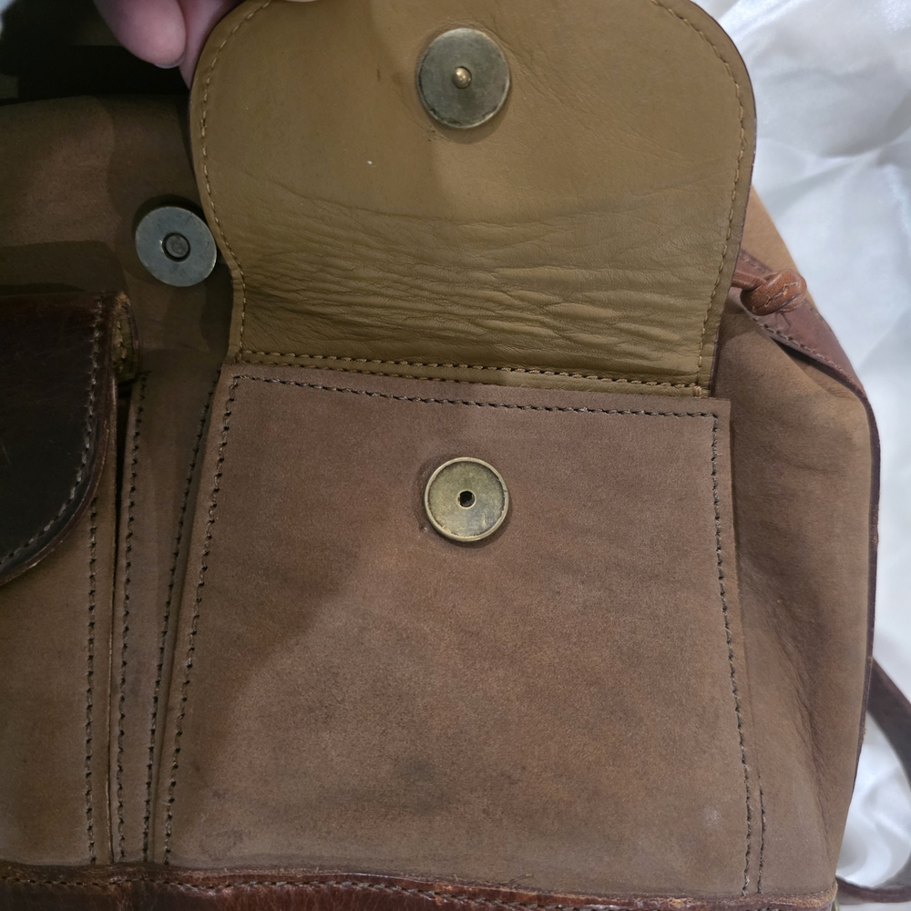 Brown Leather And Suede Backpack - image 6